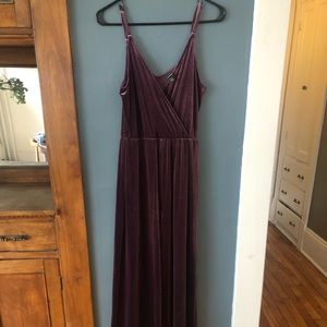 Purple velvet jumpsuit